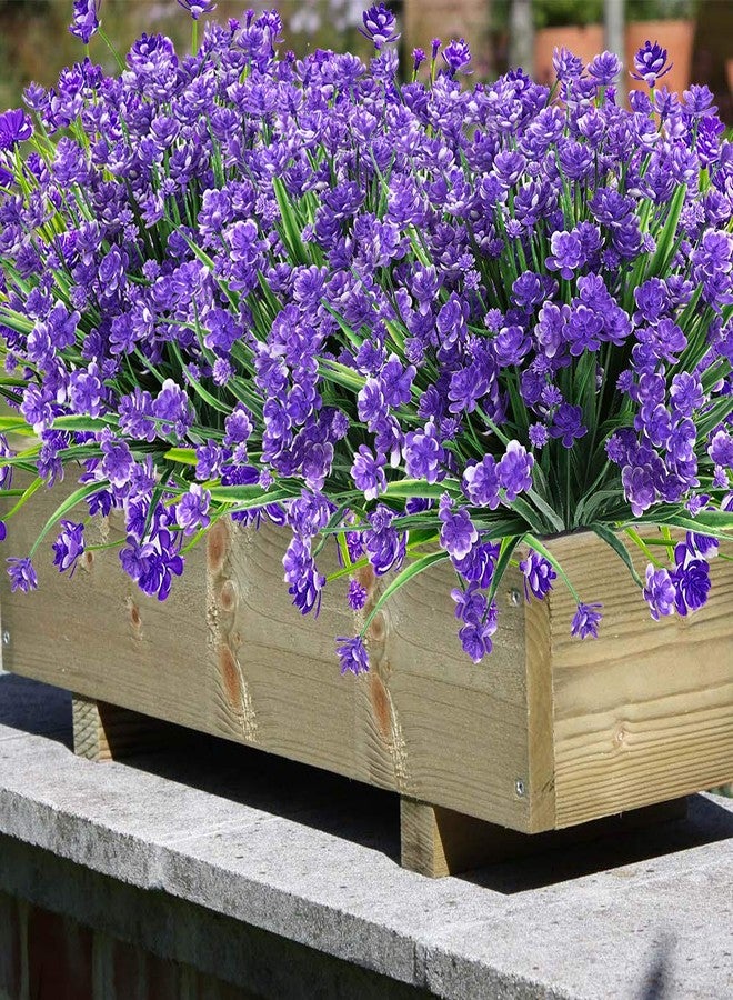 KLEMOO Artificial Flowers, 8 Bundles Fake Outdoor UV Resistant Greenery Faux Plants Shrubs for Indoor Outside Hanging Planter Home Office Wedding Farmhouse Decor (Purple) - Image 2